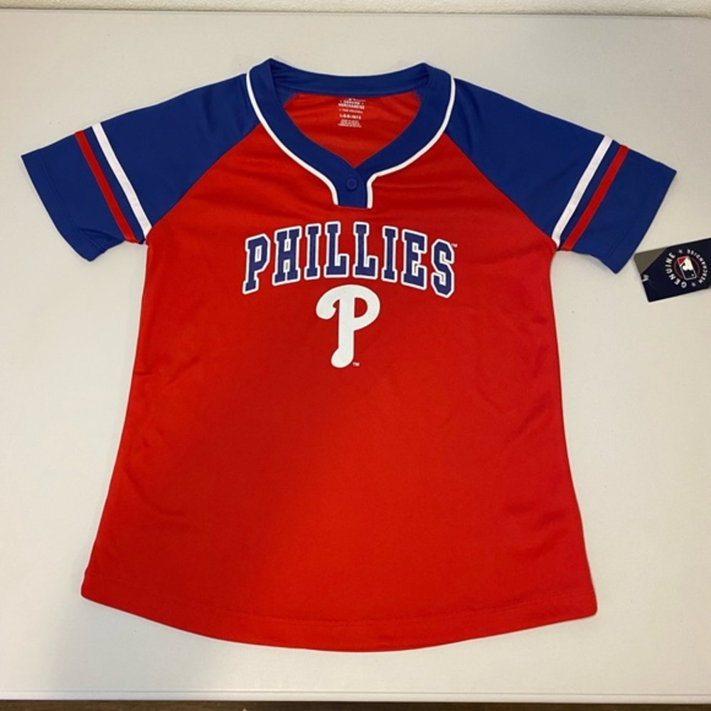 Genuine Merchandise Red and Blue Phillies Jerseys Girls